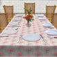Grey and Rose Pink Floral Illustration 3m Rectangle Tablecloth