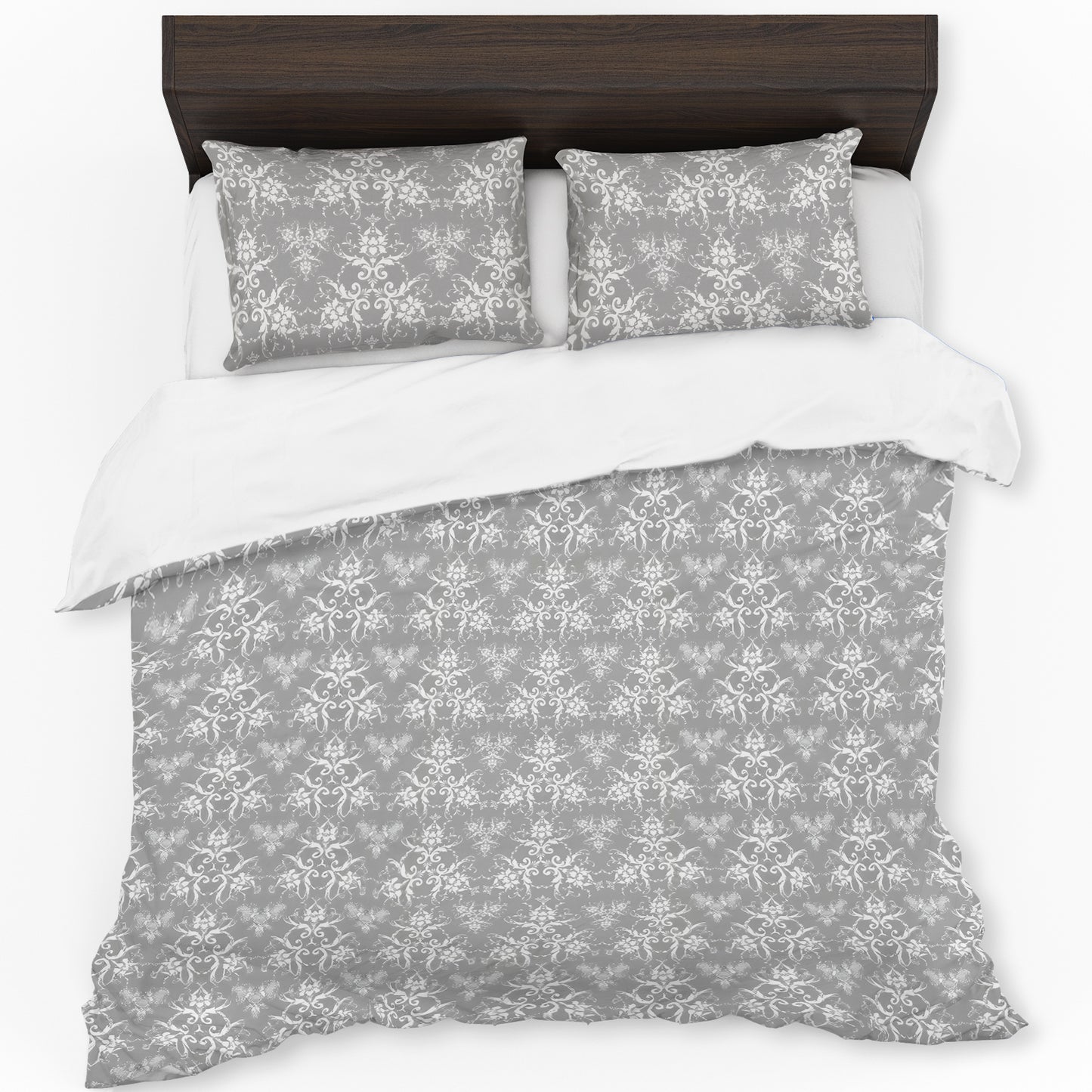 Grey and White Duvet Cover Set