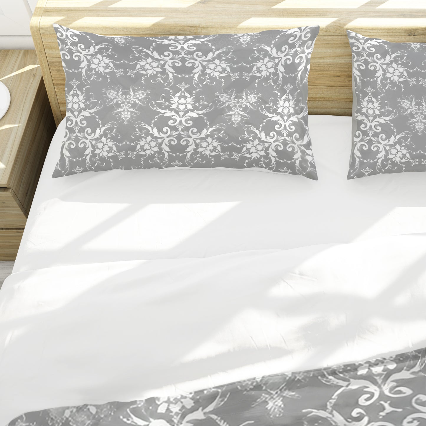 Grey and White Duvet Cover Set