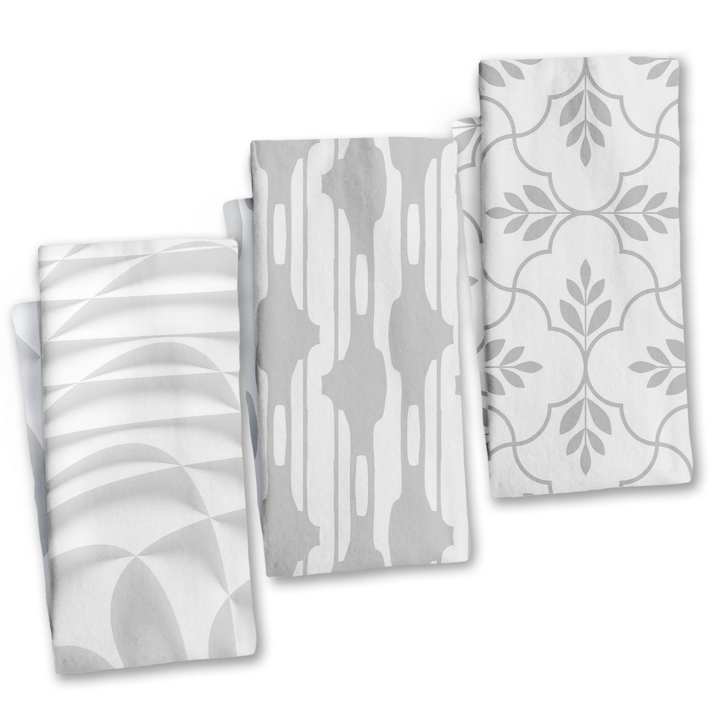 Grey on White Dish Cloth (Set of 3)