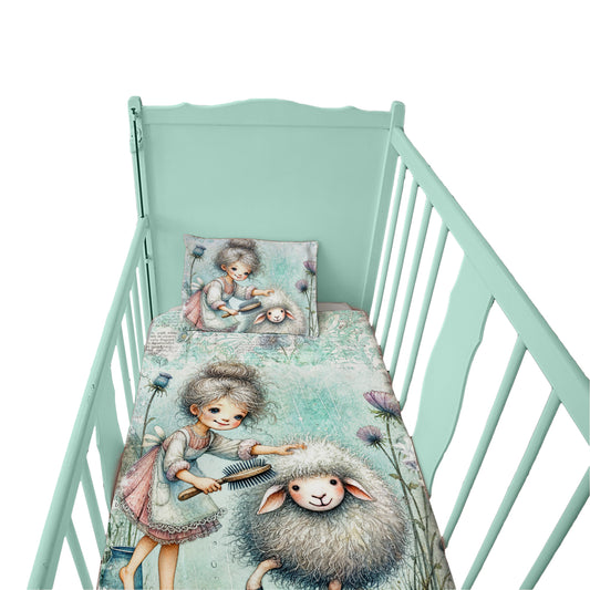 Grooming my Sheep Cot Set