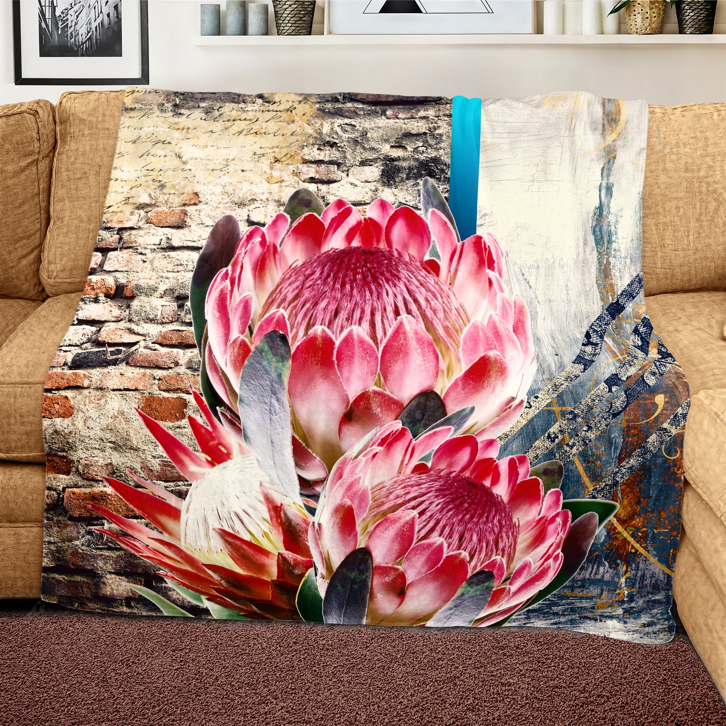 Grunge Proteas Light Weight Fleece Blanket