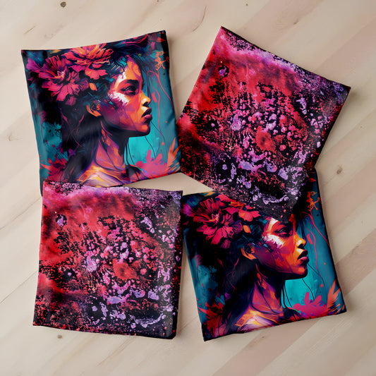 Grunge Face Luxury Scatter Covers (Set of 4)