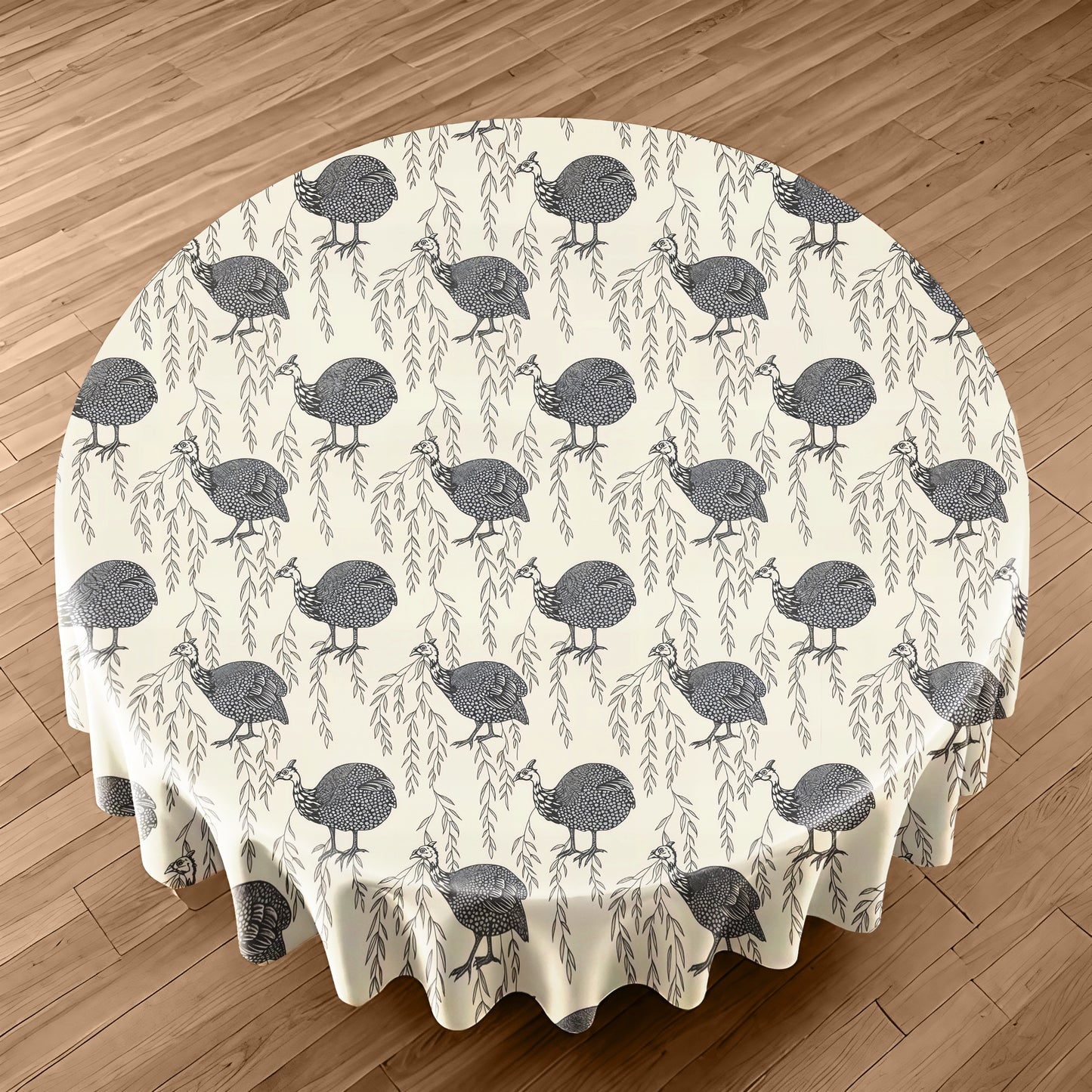 Guinea Fowl Round Tablecloth