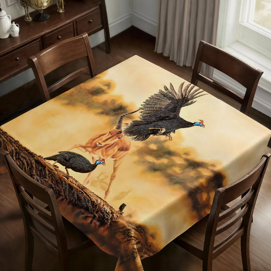 Guineafowls Square Tablecloth by Delene Lambert