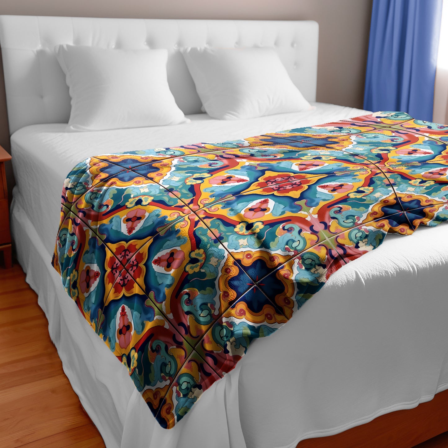 Gypsy Garden Tiles Bed Throw