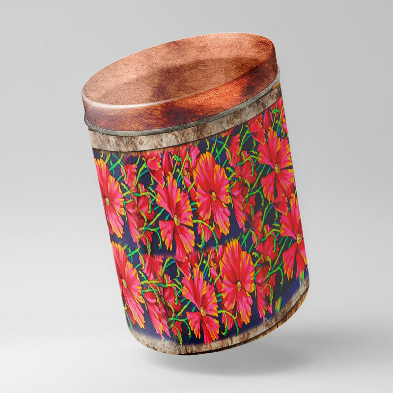 Happy Flowers Drum Decoupage