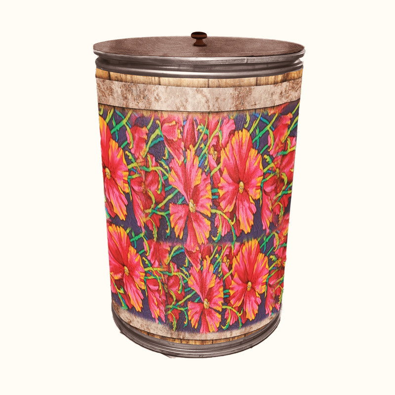 Happy Flowers Drum Decoupage