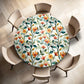 Happy Flowers Round Tablecloth