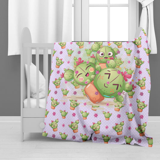 Happy Cactus Crew Baby Fleece Blanket