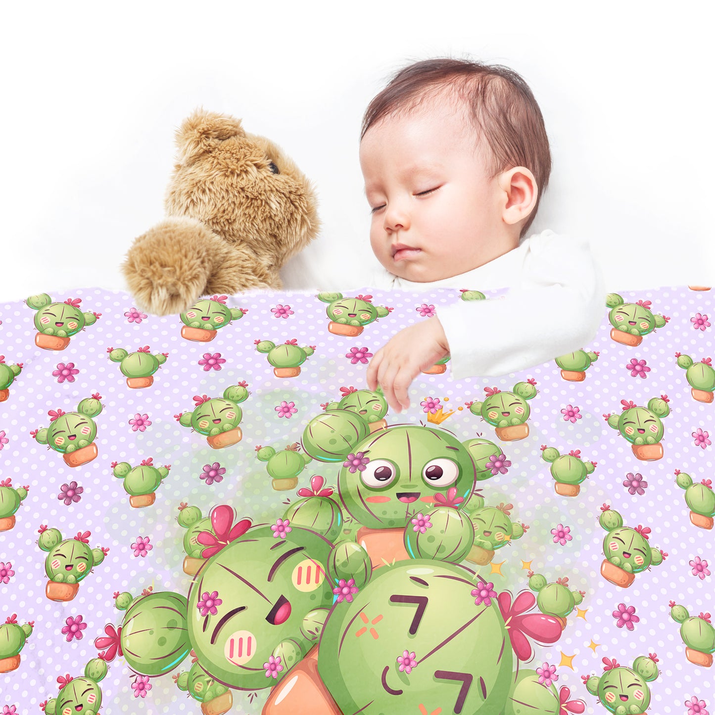 Happy Cactus Crew Baby Fleece Blanket