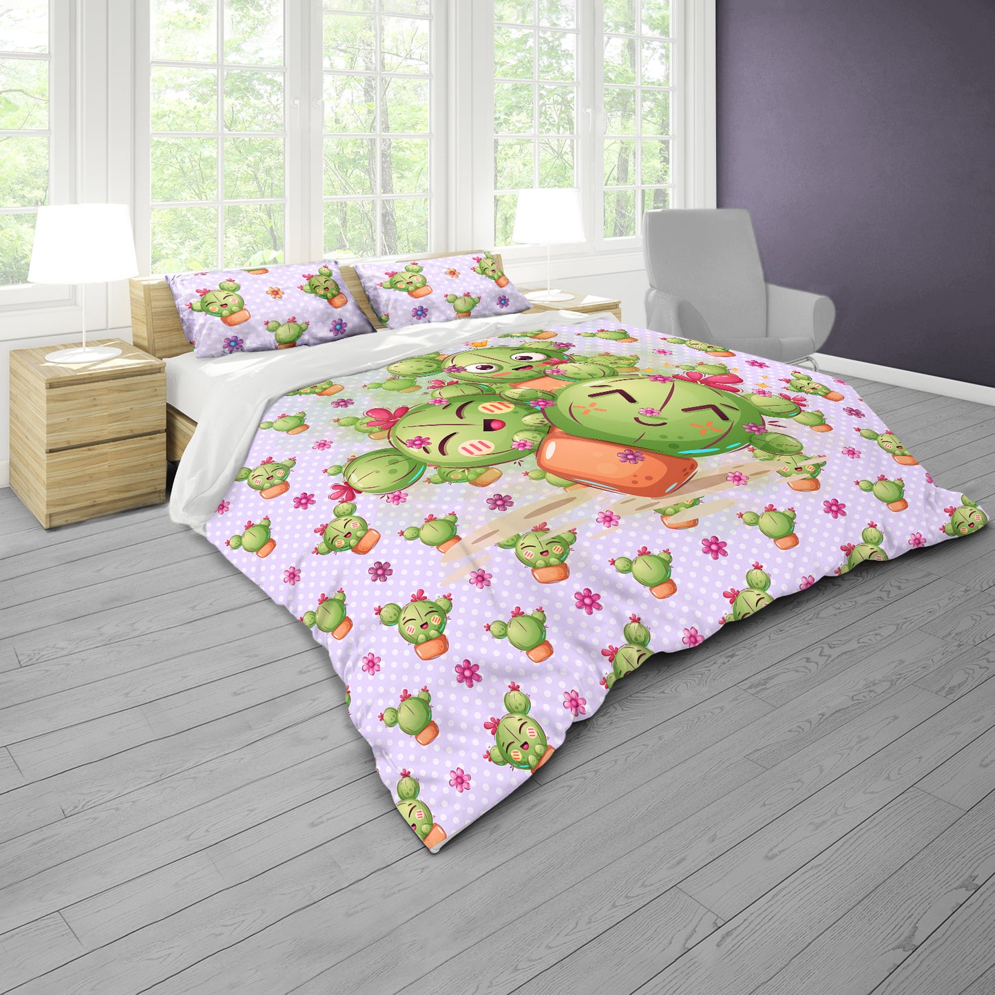 Happy Cactus Crew Kids Duvet Cover Set