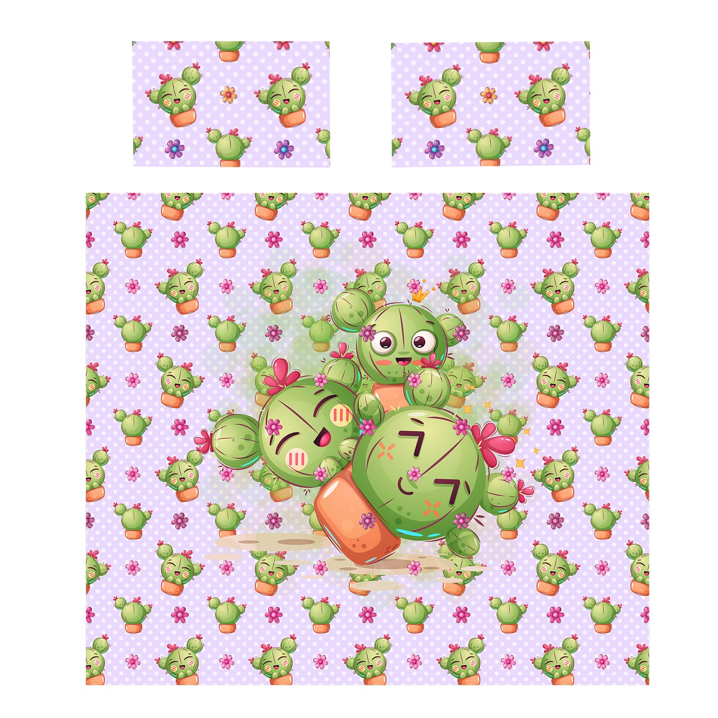 Happy Cactus Crew Kids Duvet Cover Set
