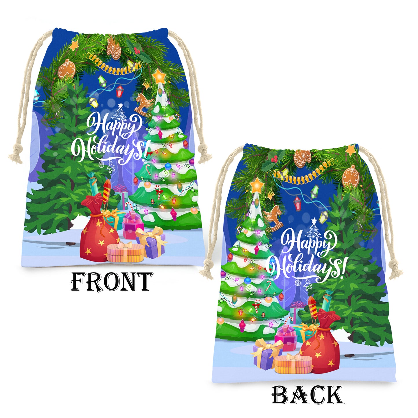Happy Holidays Gift Bag (Set of 3)