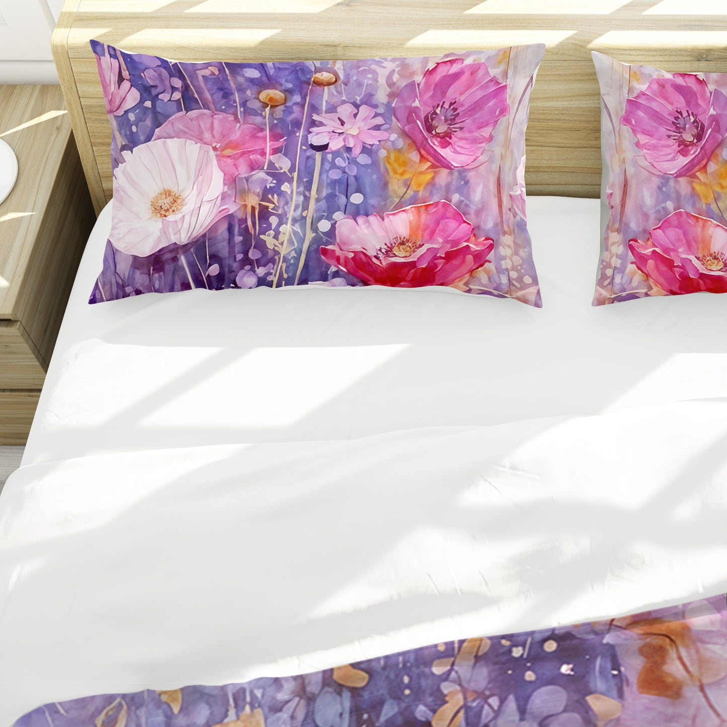 Happy Purple Flowers Duvet Cover Set