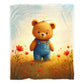 Happy Teddy Baby Fleece Blanket