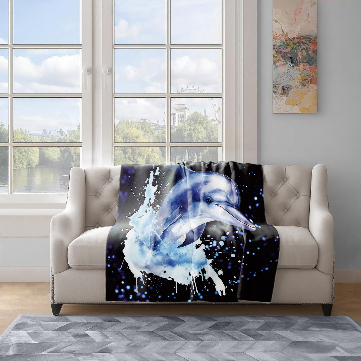 Happy Days Dolphins Light Weight Fleece Blanket