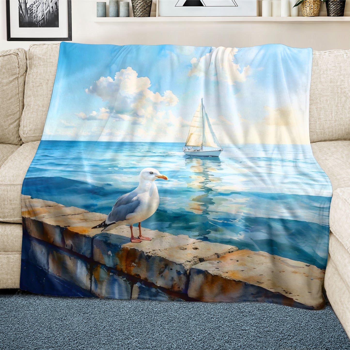 Harbor Watch Light Weight Fleece Blanket