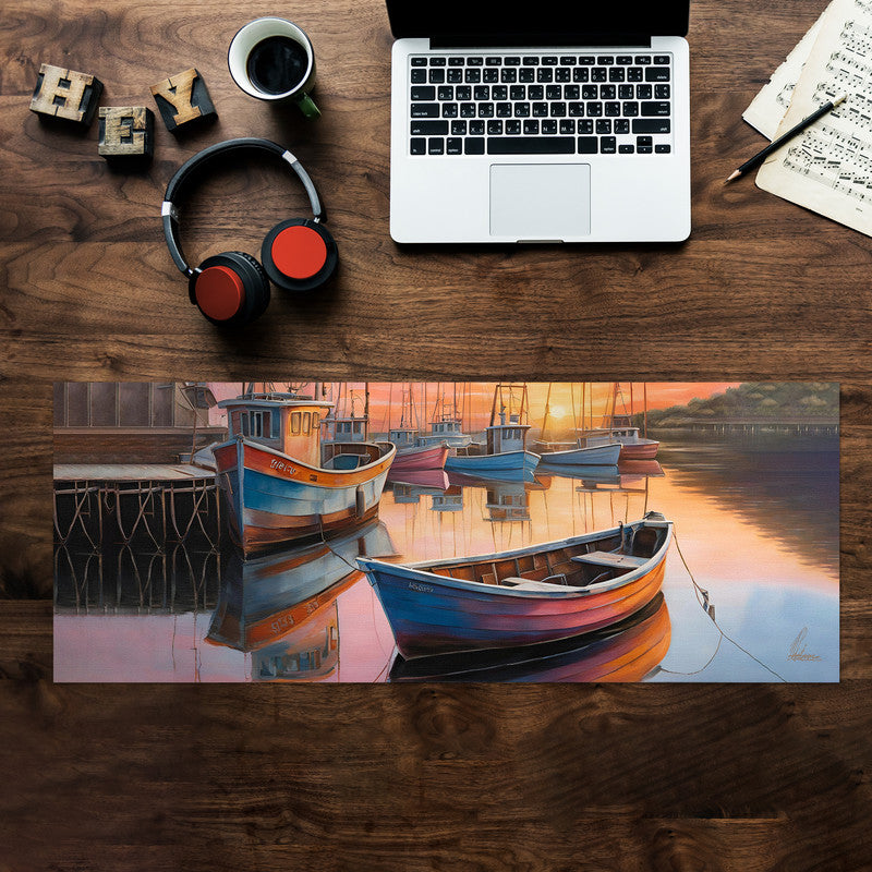 Harbour at Dawn Large Desk Pad by Nathan Pieterse