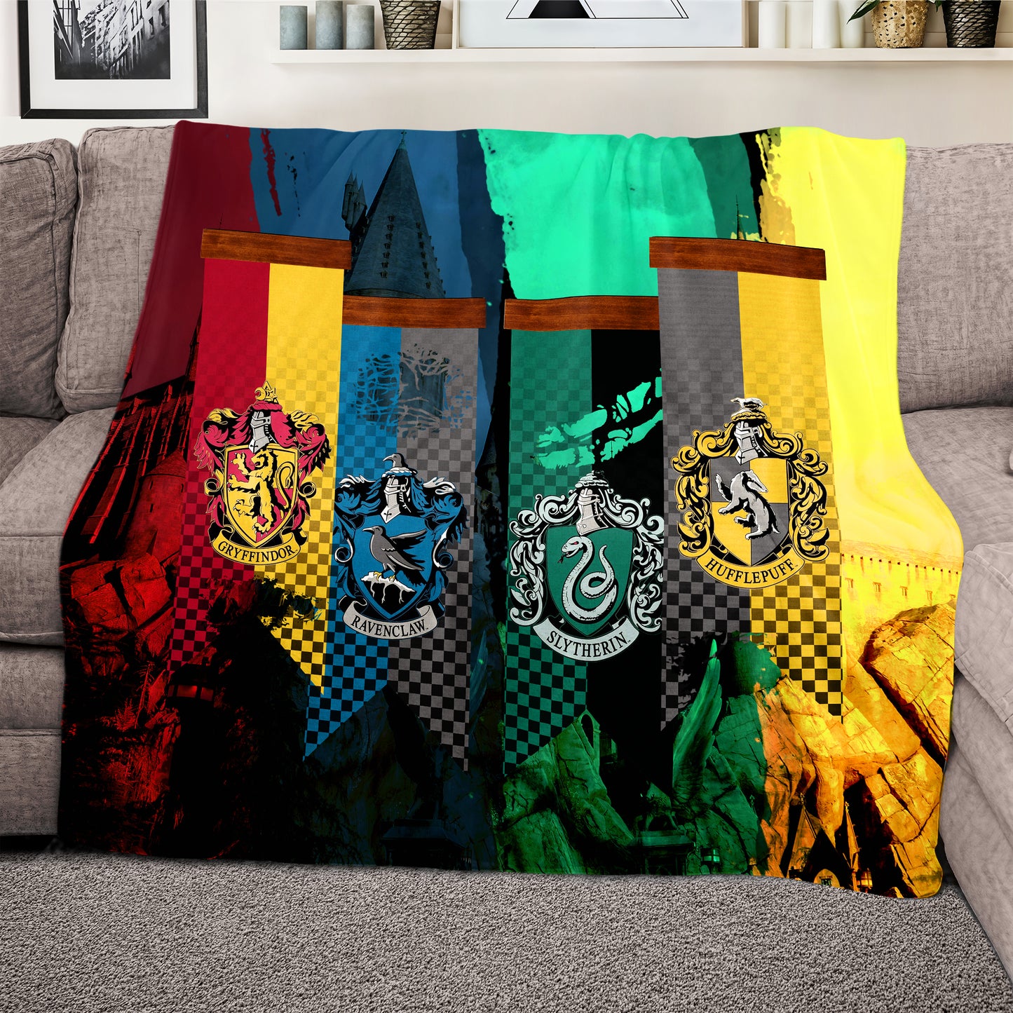 Harry Potter Houses Light Weight Fleece Blanket