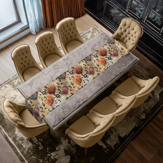 Hearts & Music Notes Table Runner by Mark van Vuuren