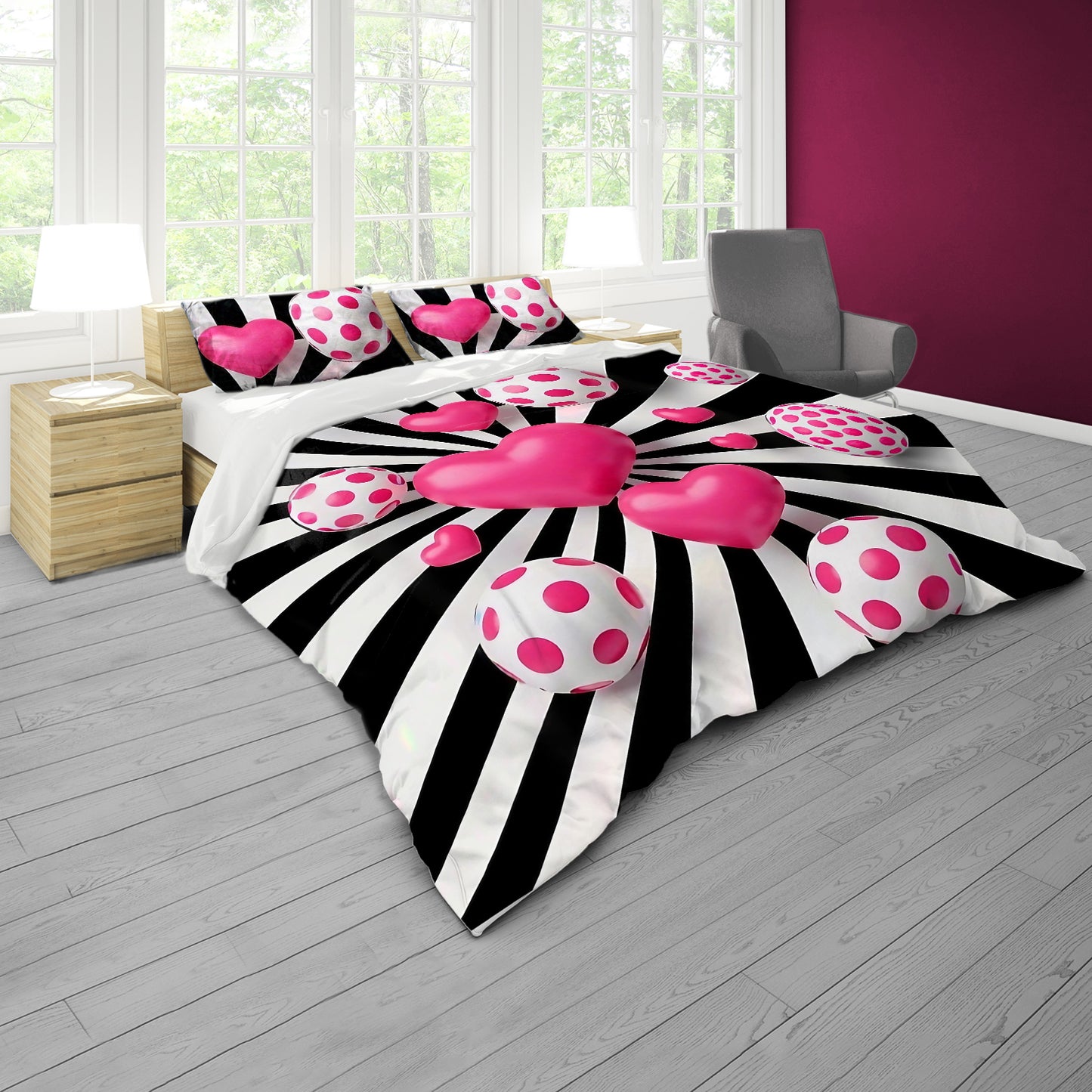 Hearts and Balls Duvet Cover Set