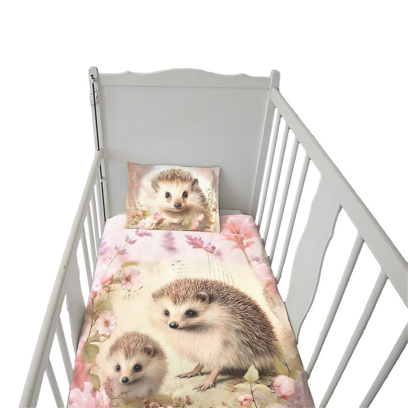 Hedgehog Soft Pink Cot Set