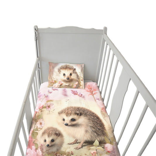 Hedgehog Soft Pink Cot Set