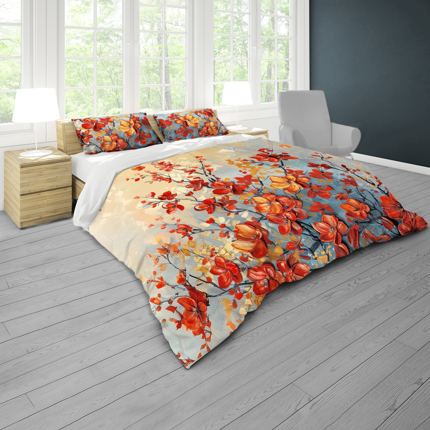 Heritage Autumn Floral Harmony Duvet Cover Set