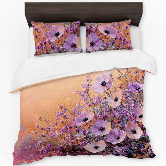 Heritage Purple Petal Poetry Duvet Cover Set