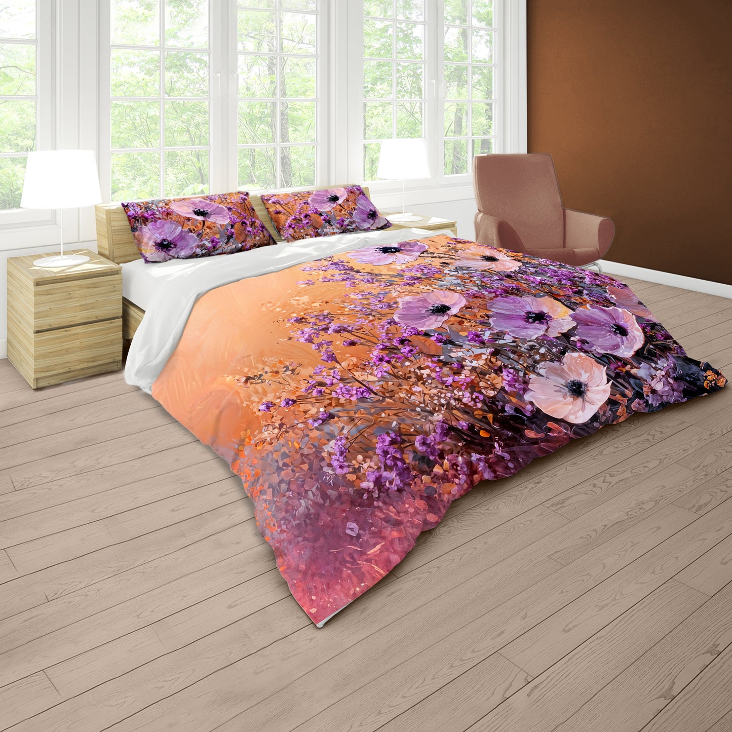 Heritage Purple Petal Poetry Duvet Cover Set