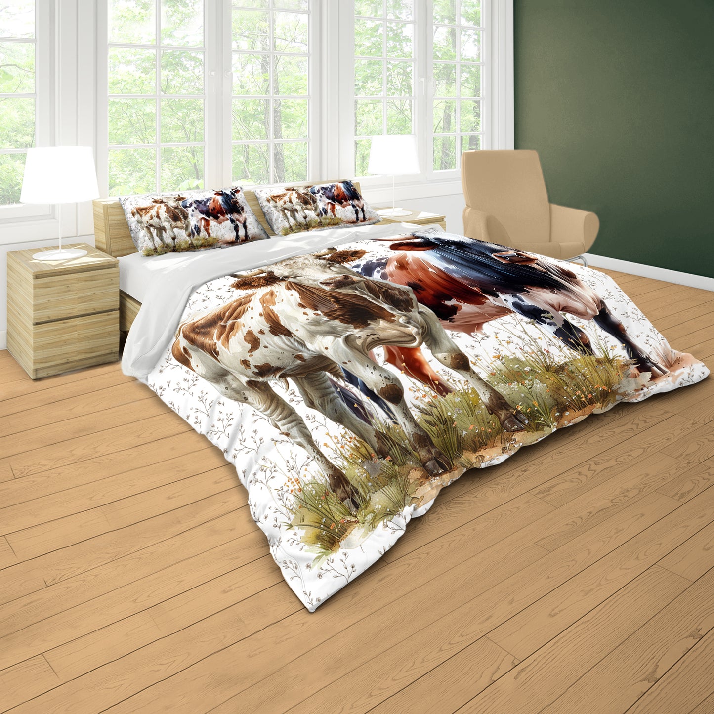 Highveld Cows Duvet Cover Set by Mark van Vuuren