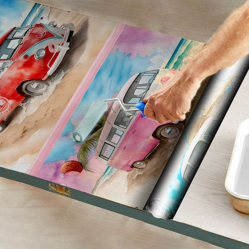 Hippy Van Door Decoupage