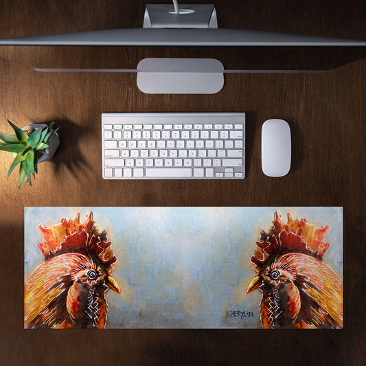 Roosters Large Desk Pad by Cherylin Louw