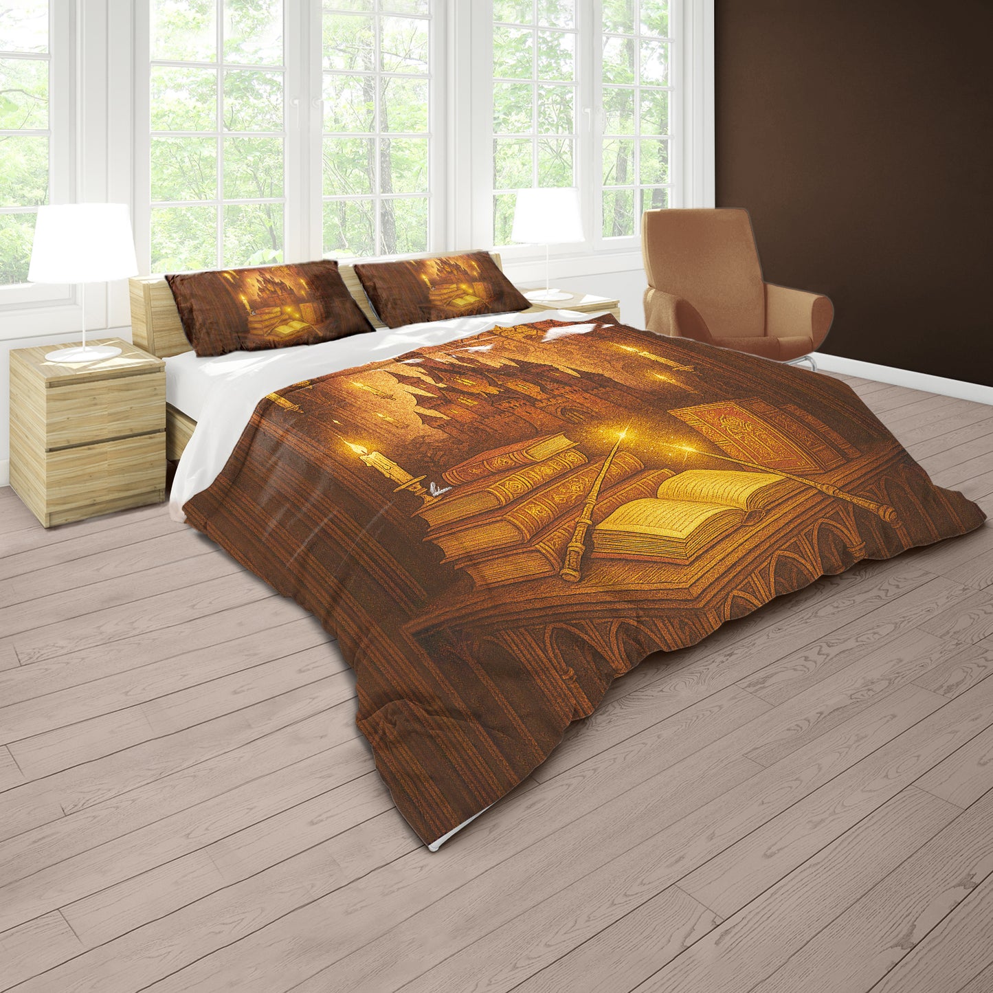 Hogwarts Library Dreams Duvet Cover Set by Nathan Pieterse