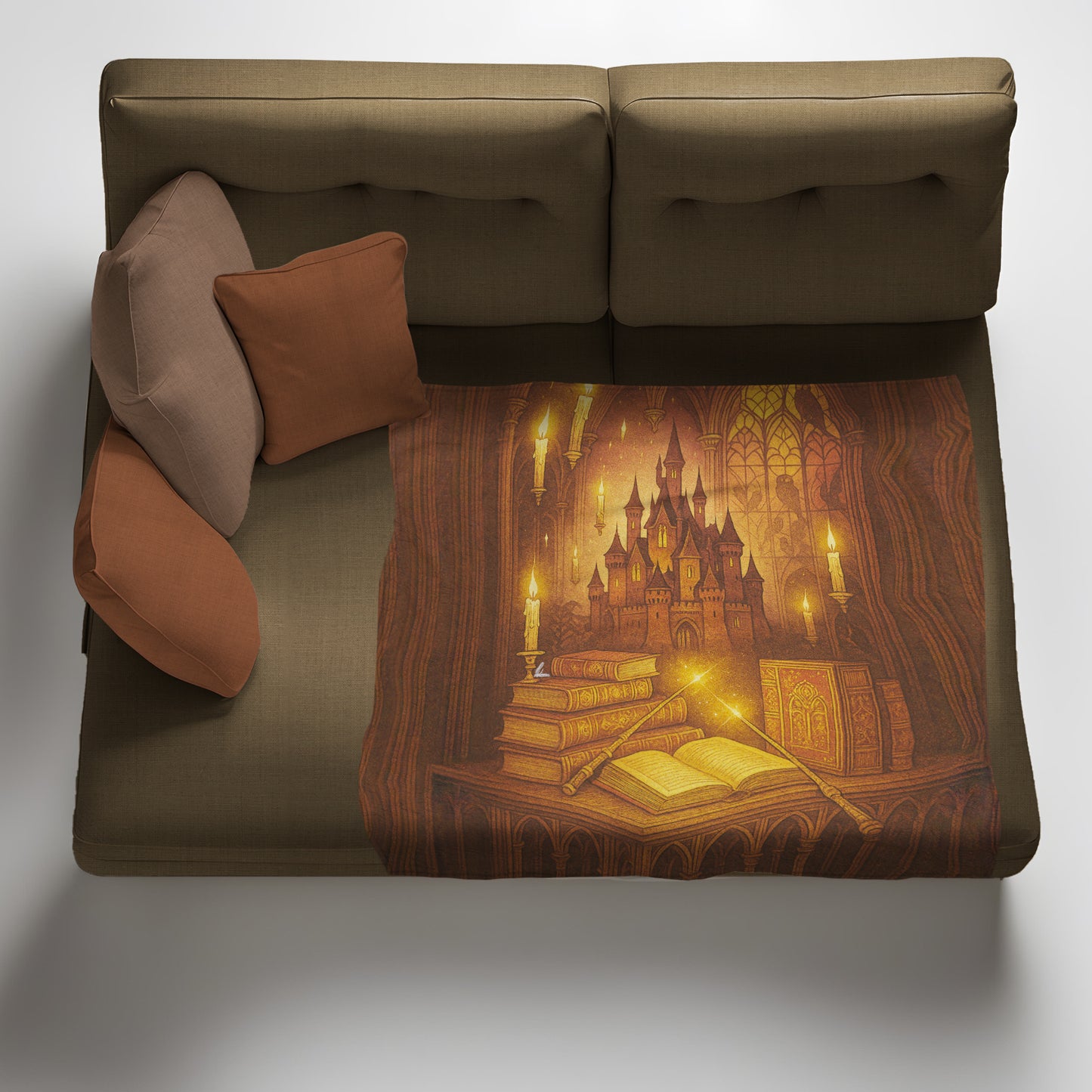 Hogwarts Library Dreams Light Weight Fleece Blanket by Nathan Pieterse