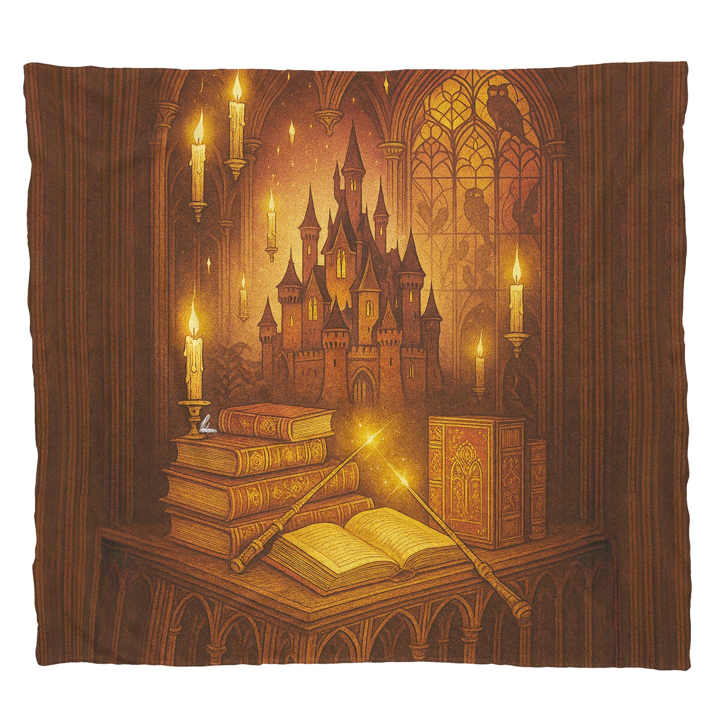 Hogwarts Library Dreams Light Weight Fleece Blanket by Nathan Pieterse