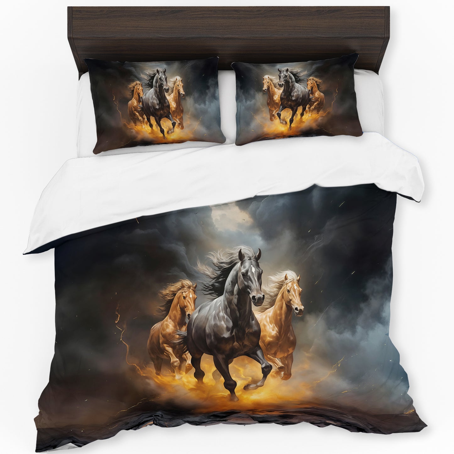Horse Freedom Flame Duvet Cover Set