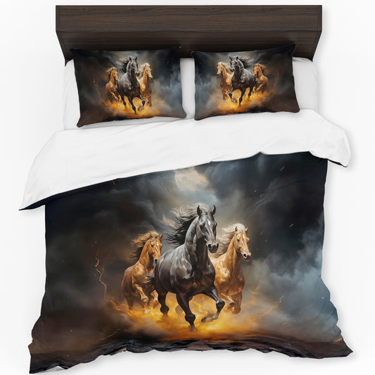 Horse Freedom Flame Duvet Cover Set