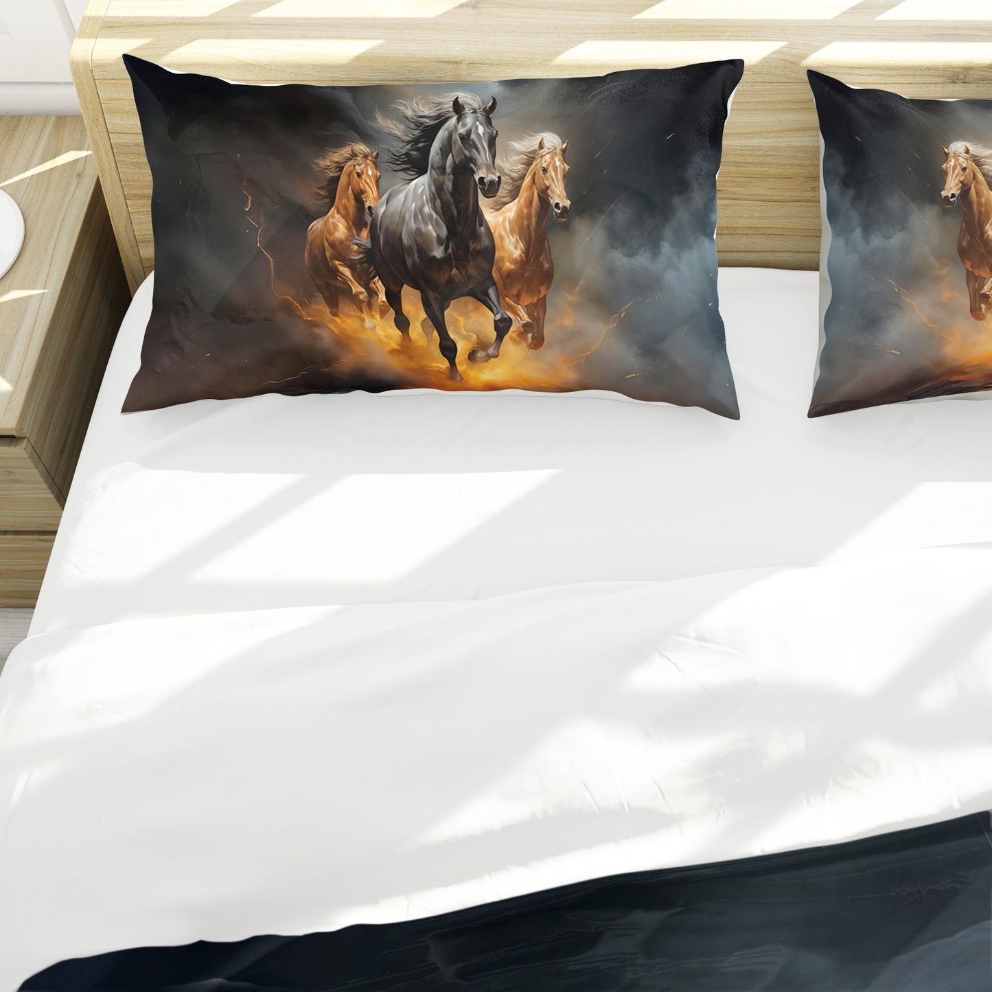 Horse Freedom Flame Duvet Cover Set