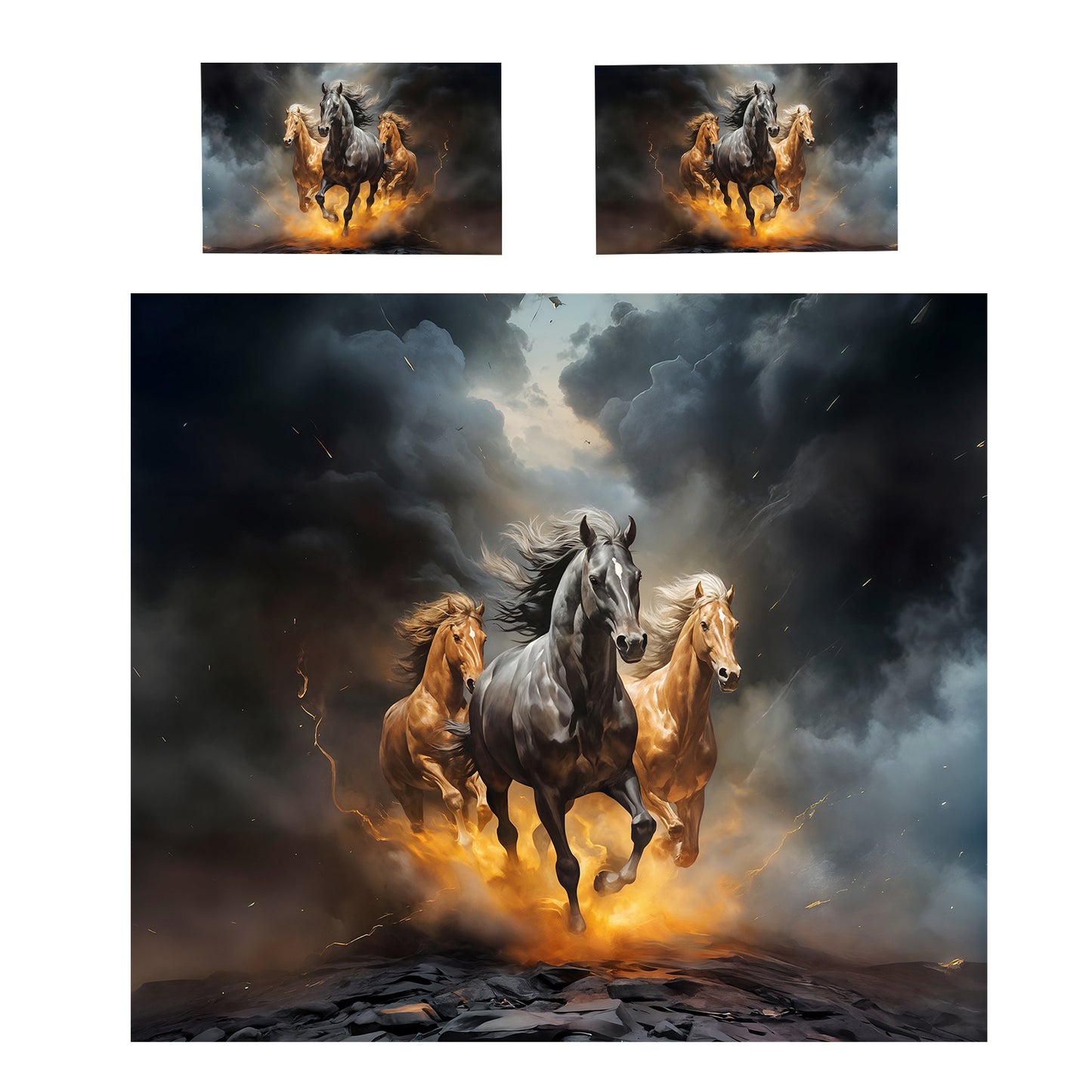 Horse Freedom Flame Duvet Cover Set