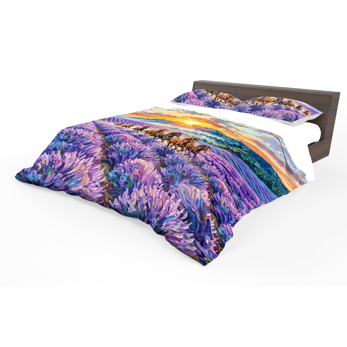 Horses & Lavender Duvet Cover Set