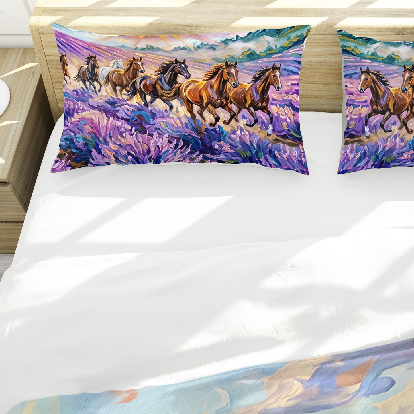 Horses & Lavender Duvet Cover Set