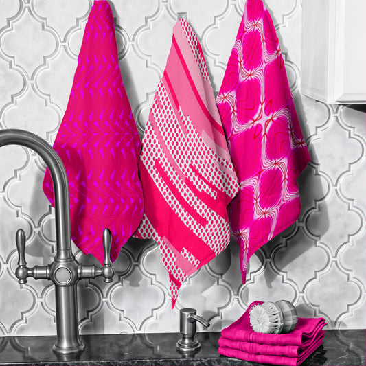 Hot Pink Dish Cloth (Set of 3)