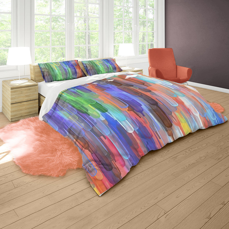 Hues In Motion Abstract Duvet Cover Set
