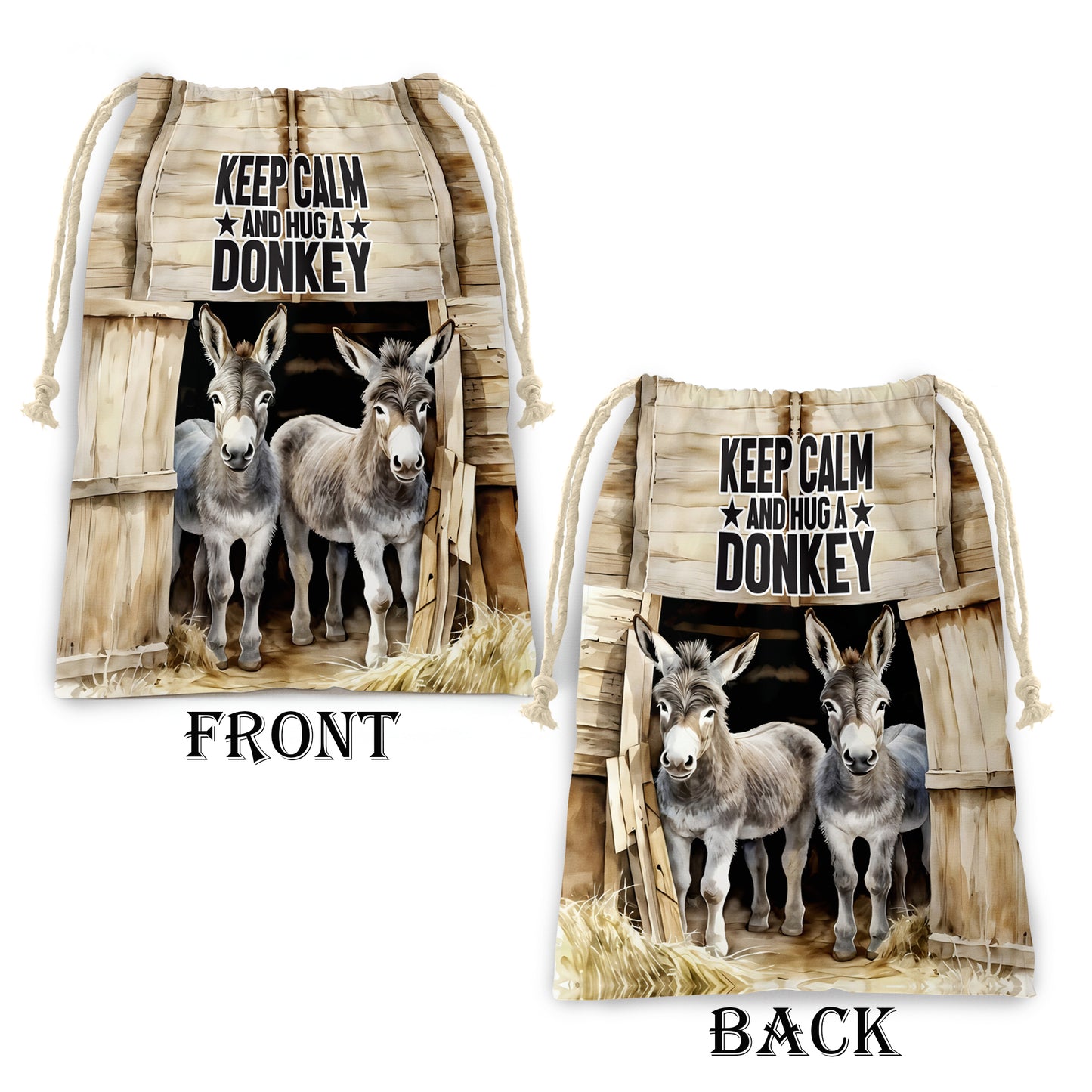 Hug A Donkey Gift Bag (Set of 2)