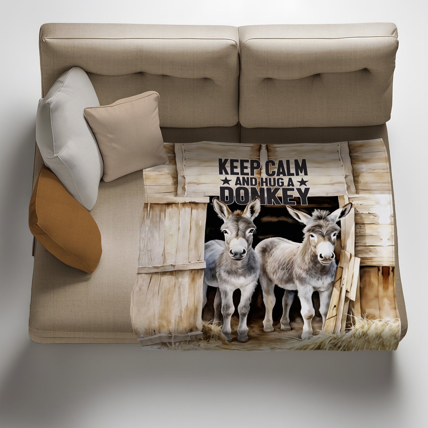 Hug A Donkey Light Weight Fleece Blanket