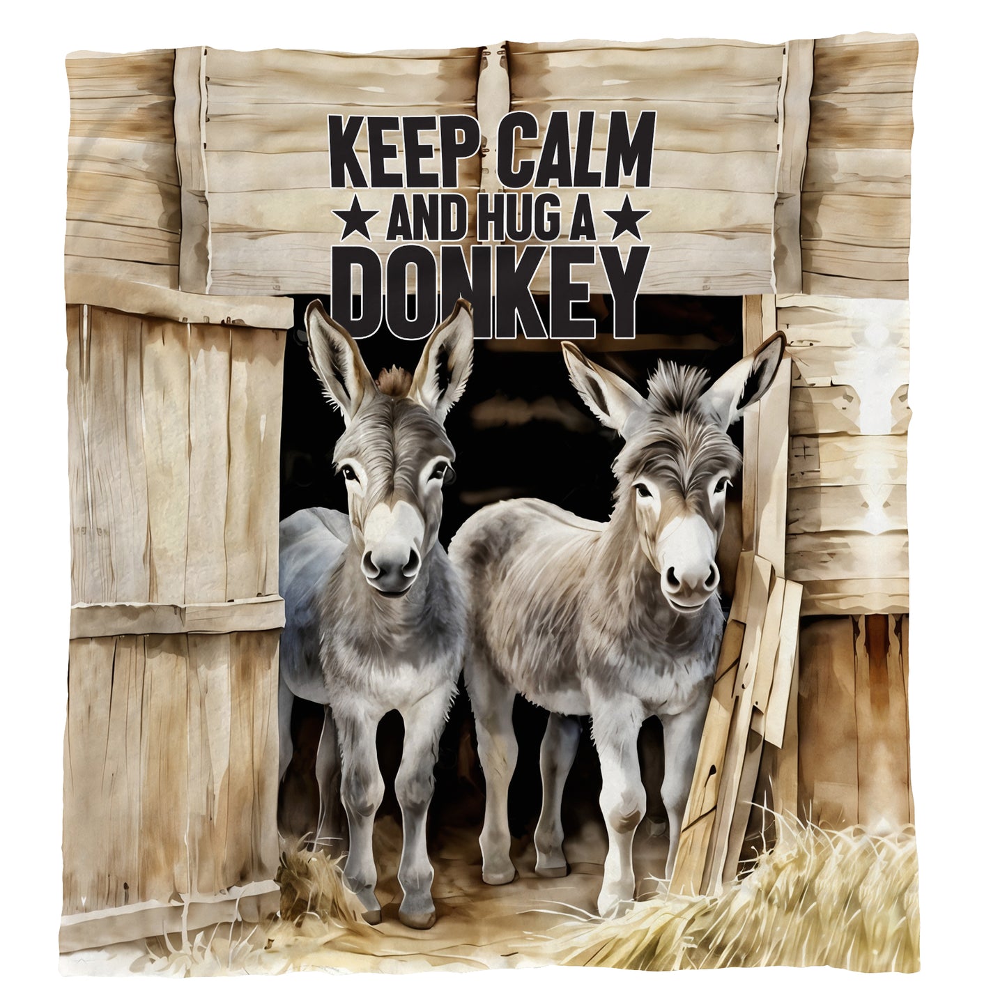 Hug A Donkey Light Weight Fleece Blanket
