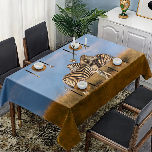 Hugging Zebras By Fanie Heymans Rectangle Tablecloth