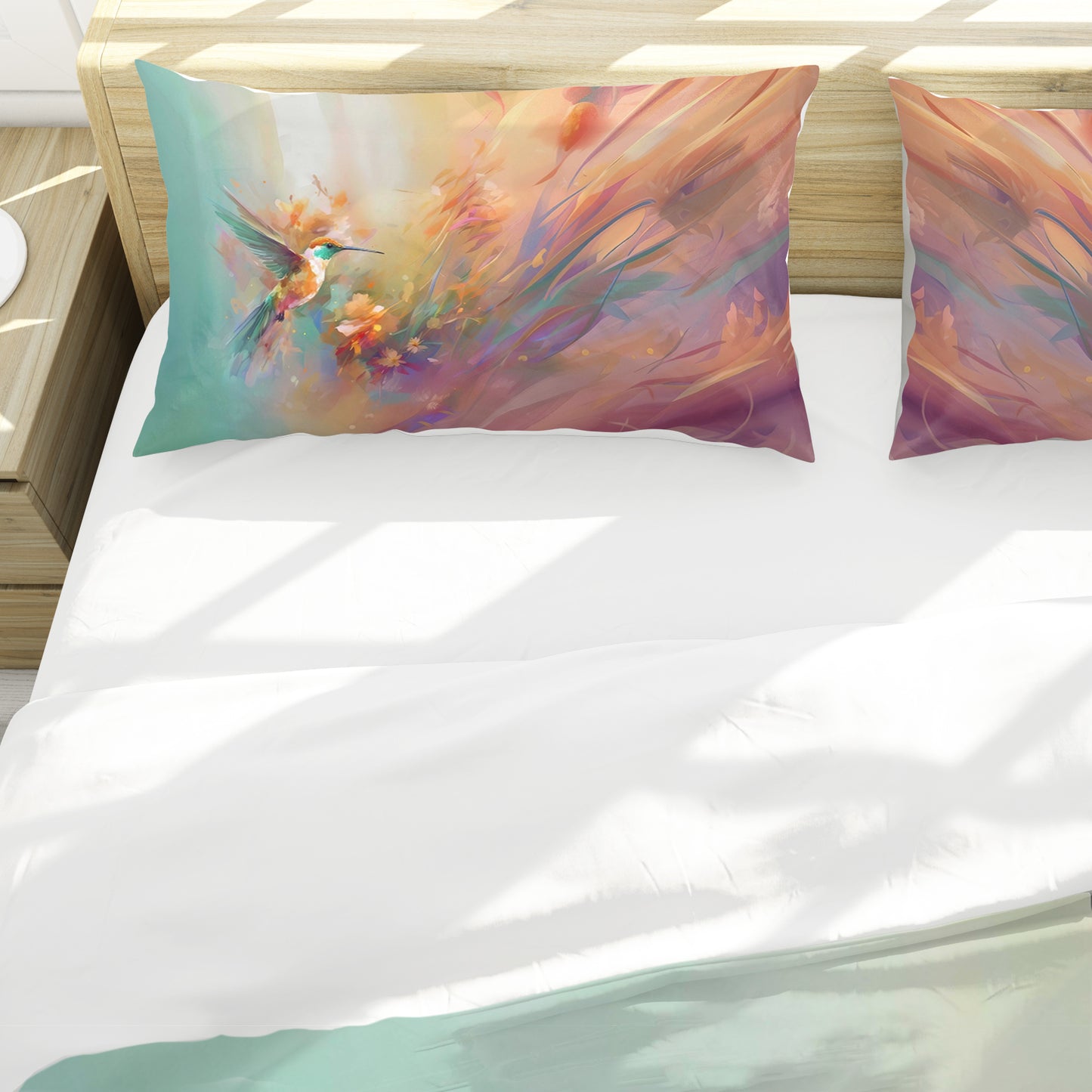Hummingbird Against the Wind Duvet Cover Set